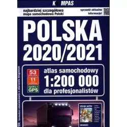 POLSKA 2020/2021 ATLAS SAMOCHODOWY DLA PROFESJONALISTÓW 1 : 200 000 - Kompas