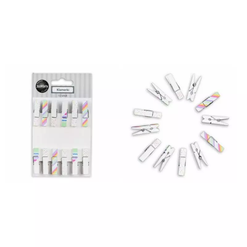 KLAMERKI OZDOBNE PASTELOWE 12 SZT. II GATUNEK - Panon