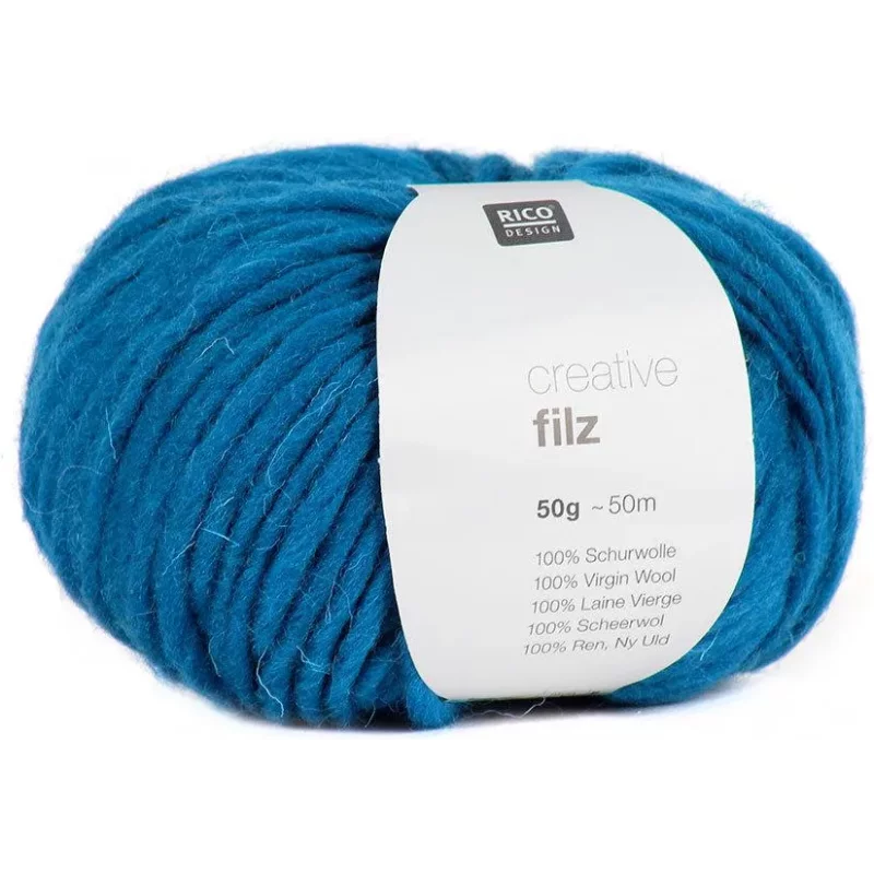 WŁÓCZKA CREATIVE FILZ 50 G/50 M NIEBIESKA - Rico Design GmbG & Co.