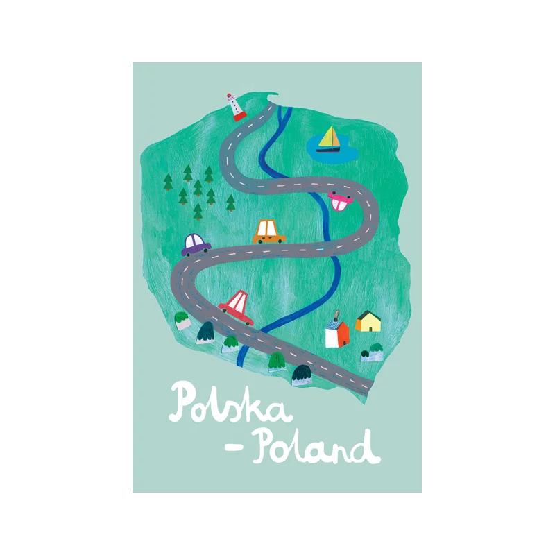 POCZTÓWKA MAPA POLSKI 10X15 CM - Love Poland Design
