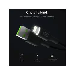 3 X KABEL USB-LIGHTNING 200 CM LED Z SZYBKIM ŁADOWANIE DO APPLE IPHONE GREEN CELL - Green Cell