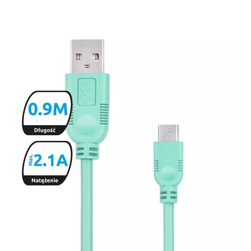 KABEL USB - MICRO USB 0.9M MIĘTOWY EXC WHIPPY - eXc mobile