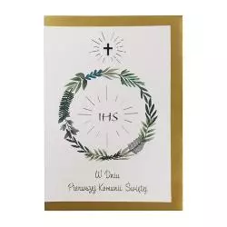 KARNET OKOLICZNOŚCIOWY W DNIU PIERWSZEJ KOMUNII ŚWIĘTEJ + KOPERTA - Panon