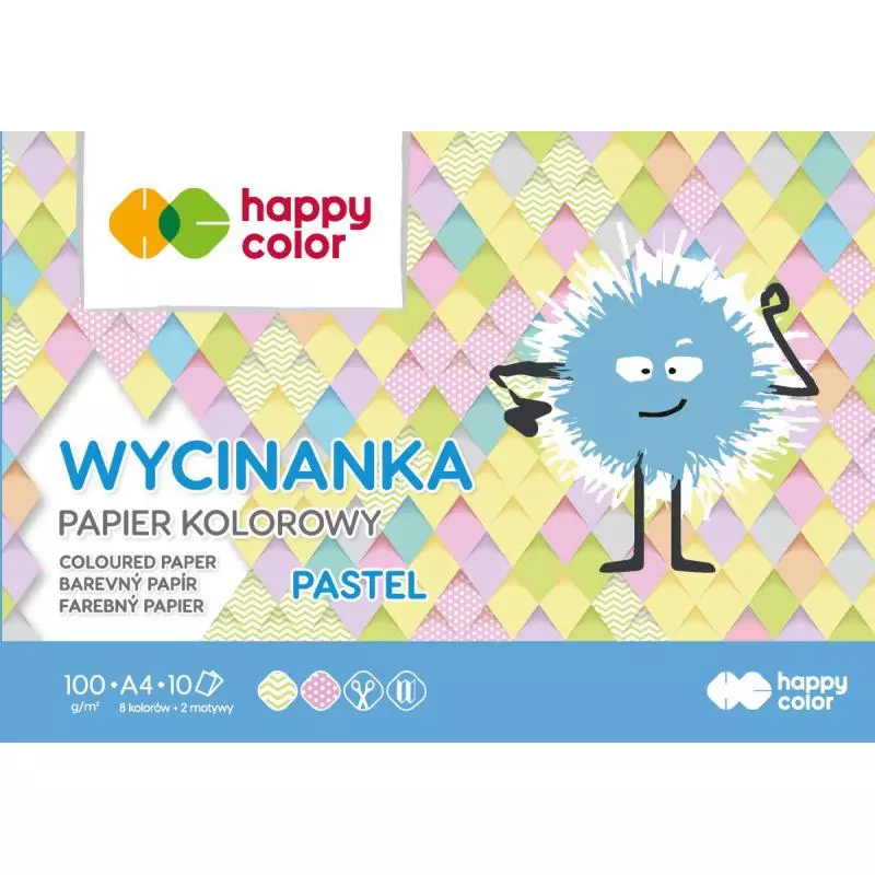 WYCINANKA PAPIER KOLOROWY 10 ARKUSZY A4 - Happy Color