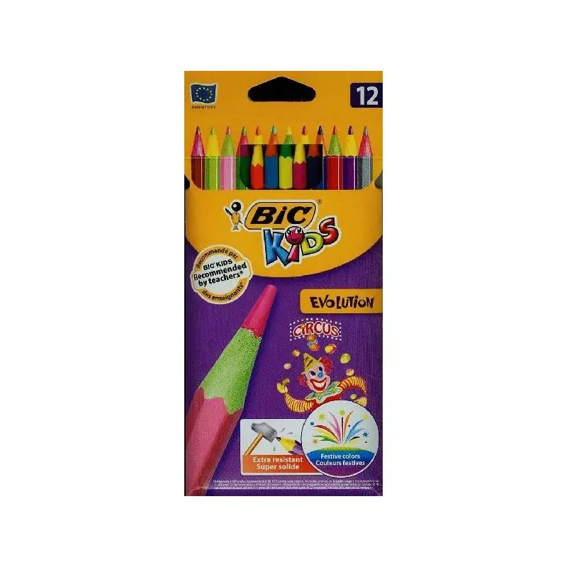 KREDKI OŁÓWKOWE 12 KOLORÓW EVOLUTION - BiC