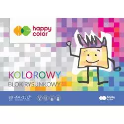 BLOK RYSUNKOWY Z KOLOROWYMI KARTKAMI 15 KARTEK A4 - Happy Color