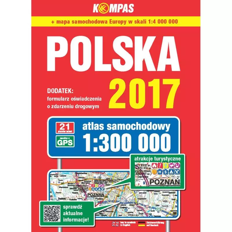 ATLAS SAMOCHODOWY POLSKA 2017 1 : 300 000 - PWN