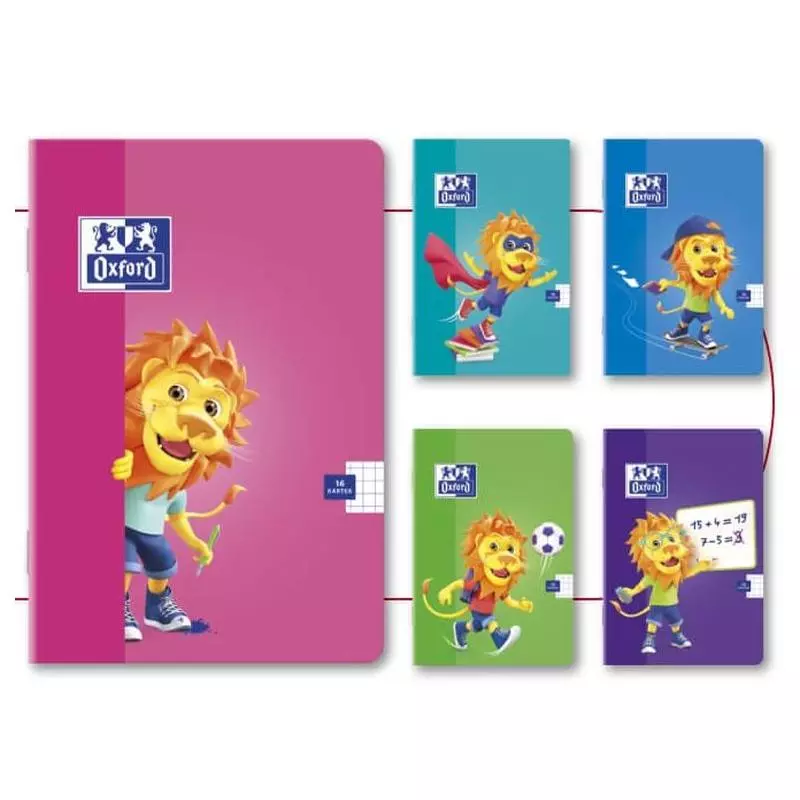 ZESZYT W TRZY LINIE LION A5 16 KARTEK - Oxford