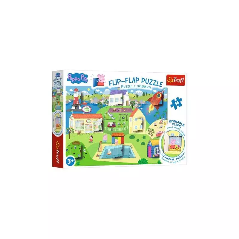 PUZZLE Z OKIENKIEM ŚWIAT ŚWINKI PEPPY 36 ELEMENTÓW 3+ - Trefl