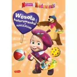 MASZA I NIEDŹWIEDŹ WESOŁA KOLOROWANKA Z NAKLEJKAMI - Harperkids