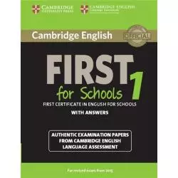 CAMBRIDGE ENGLISH FIRST 1 FOR SCHOOLS FOR REVI - Cambridge University Press