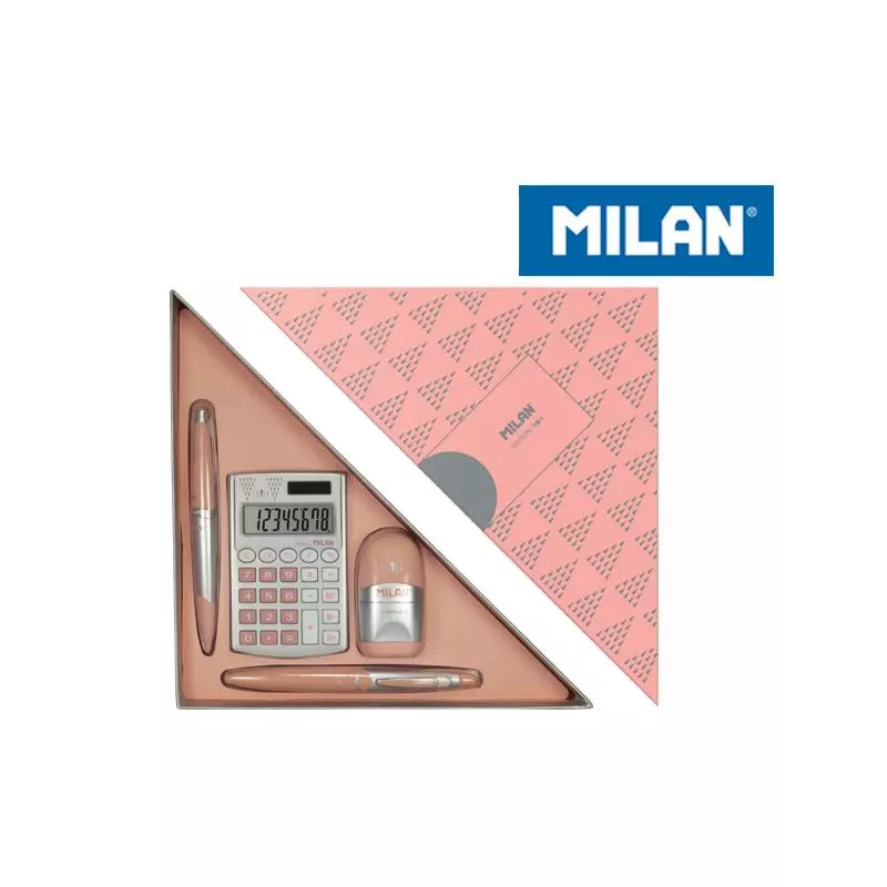 ZESTAW UPOMINKOWY MILAN SILVER RÓŻOWY - Milan