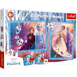 PUZZLE 2W1 + MEMOS TAJEMNICZA KRAINA DISNEY KRAINA LODU 3+ - Trefl