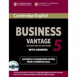 CAMBRIDGE ENGLISH BUSINESS 5 VANTAGE WITH ANSWERS 2CD - Cambridge University Press