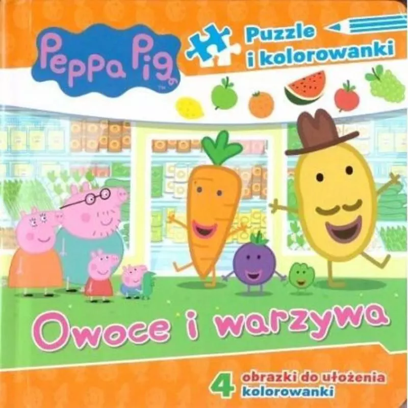 ŚWINKA PEPPA. OWOCE I WARZYWA PUZZLE I KOLOROWANKI - Media Service Zawada