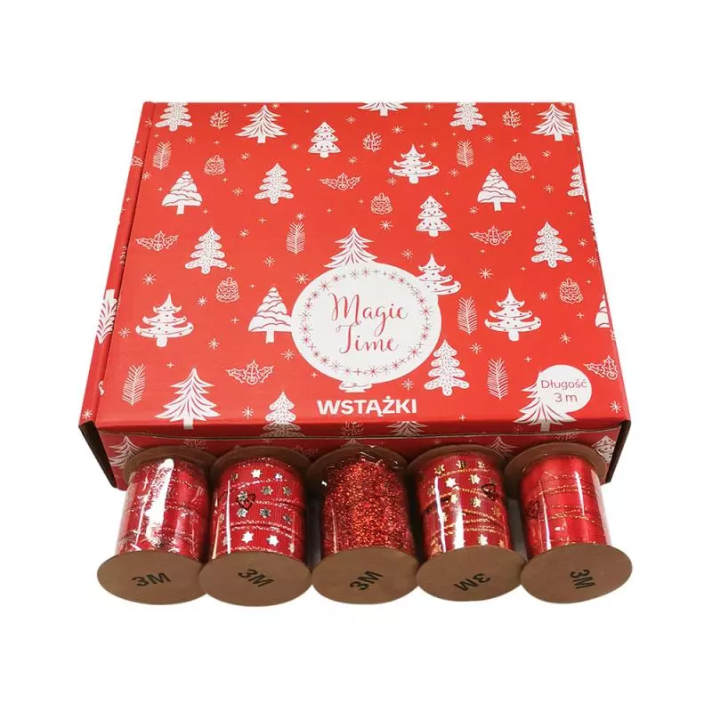 WSTĄŻKA OZDOBNA CZERWONA 3M - Panon