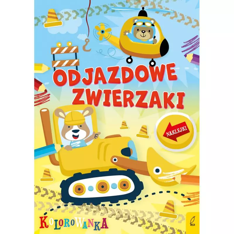 ODJAZDOWE ZWIERZAKI. KOLOROWANKA Z NAKLEJKAMI - Wilga