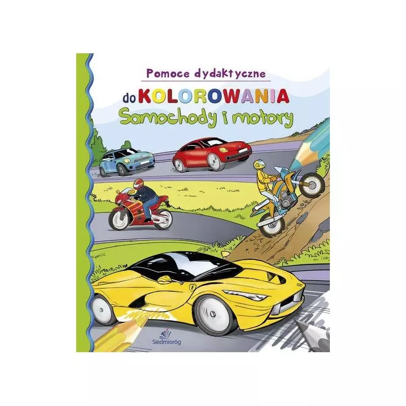 SAMOCHODY I MOTORY. POMOCE DYDAKTYCZNE DO KOLOROWANIA - Siedmioróg