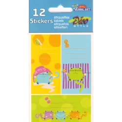 NAKLEJKI NA ZESZYTY ŻABKI 12 SZT. - GLOBAL GIFT