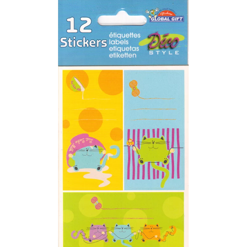 NAKLEJKI NA ZESZYTY ŻABKI 12 SZT. - GLOBAL GIFT