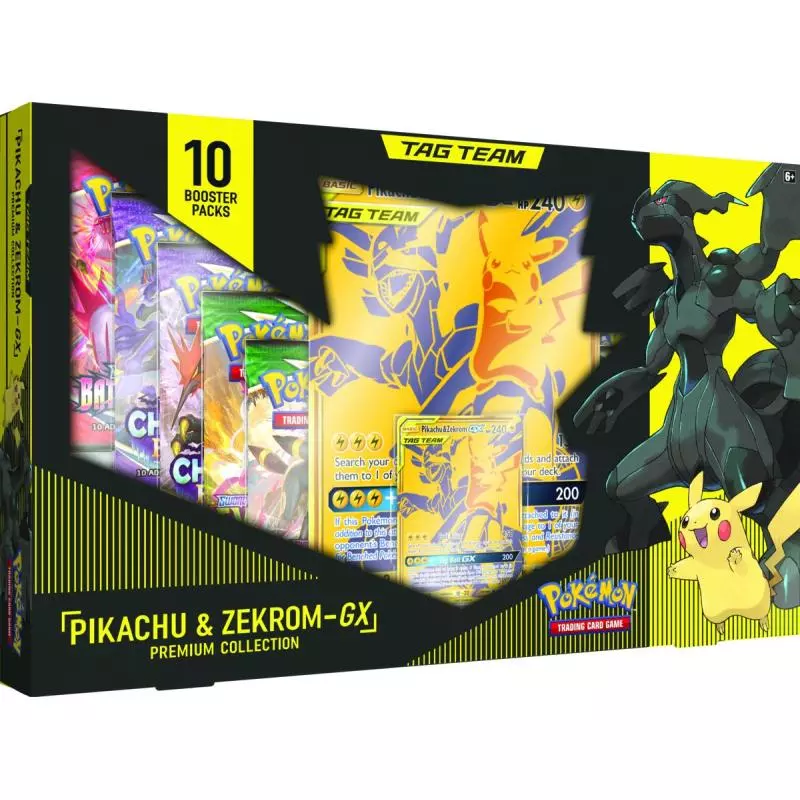 POKEMON TCG: PIKACHU & ZEKROM-GX PREMIUM COLLECTION 10 BOOSTER PACK 6+ - Pokémon Company International