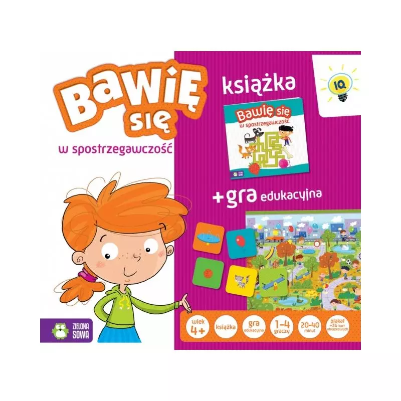 BAWIĘ SIĘ W SPOSTRZEGAWCZOŚĆ KSIĄŻKA + GRA EDUKACYJNA 4+ - Zielona Sowa