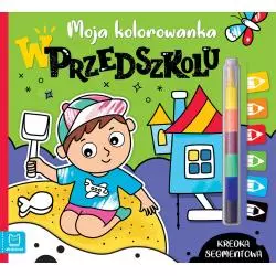 W PRZEDSZKOLU. KOLOROWANKA + KREDKA SEGMENTOWA - Aksjomat