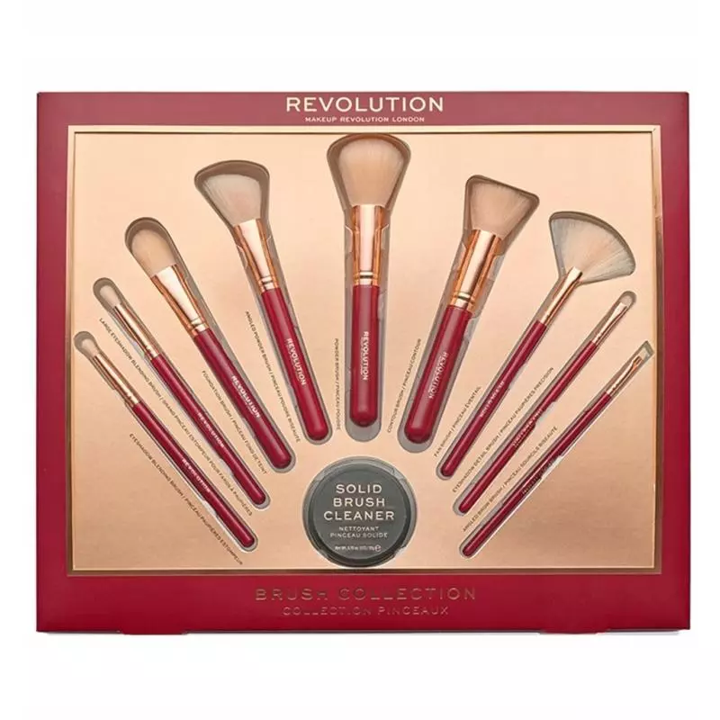 ZESTAW PĘDZLI BRUSH COLLECTION 9 SZT. + MYDEŁKO MAKEUP REVOLUTION - Revolution