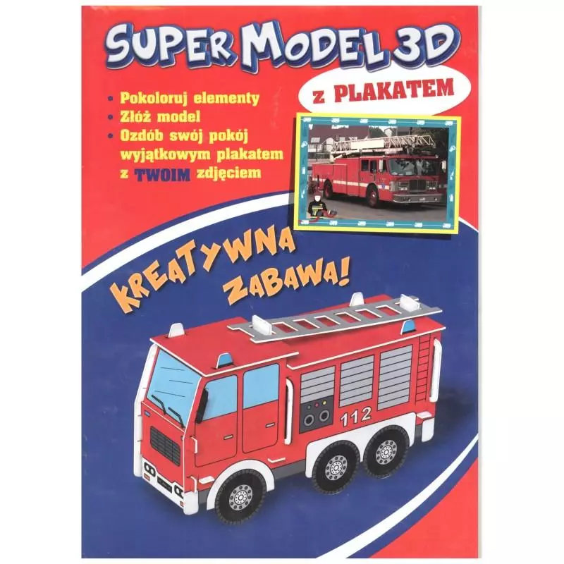 WÓZ STRAŻACKI SUPER MODEL 3D Z PLAKATEM - Welpol Adventure