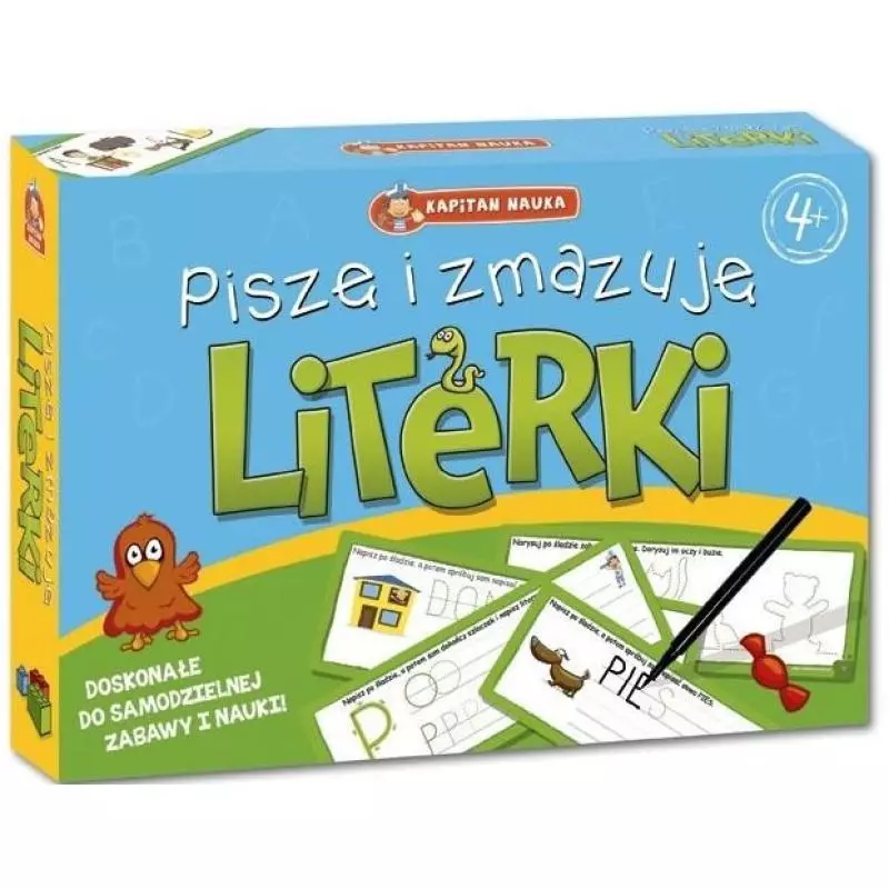 PISZĘ I ZMAZUJĘ LITERKI. KAPITAN NAUKA 4+ - Edgard