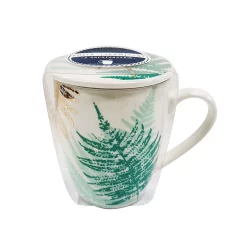 KUBEK CERAMICZNY Z ZAPARZACZEM PAPROTKA 350ML - Panon