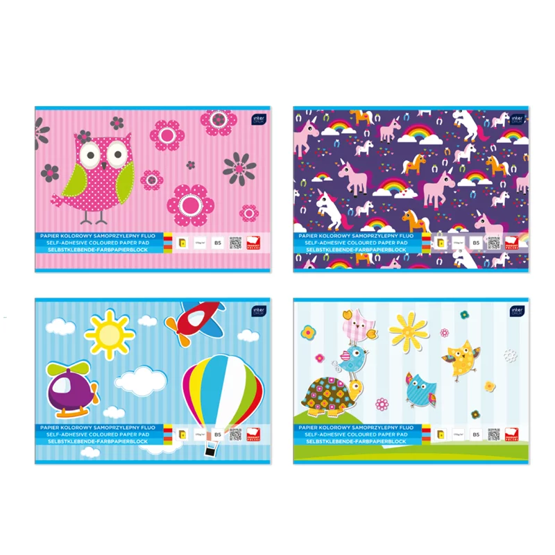 ZESZYT PAPIERÓW KOLOROWYCH SAMOPRZYLEPNYCH FLUO - Interdruk