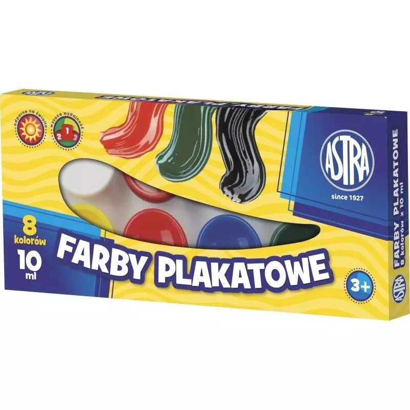 FARBY PLAKATOWE 8 KOLORÓW ASTRA - Astra