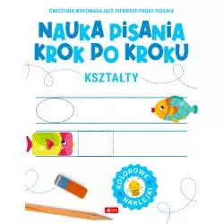 KSZTAŁTY. NAUKA PISANIA KROK PO KROKU. ĆWICZENIE WSPOMAGAJĄCE PIERWSZE PRÓBY PISANIA