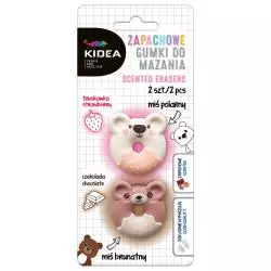 GUMKI DO ŚCIERANIA ZAPACHOWE MISIE 2 SZTUKI KIDEA