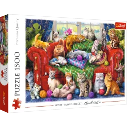 KOCIAKI NA SOFIE PUZZLE 1500 ELEMENTÓW TREFL 10+