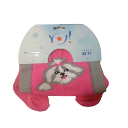 RAJSTOPY DZIEWCZĘCE SZARO-RÓŻOWE PIESEK 68-74 CM YO! CLUB