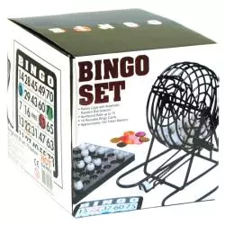 BINGO GRA TOWARZYSKA Z METALOWYM BĘBNEM LOSUJĄCYM