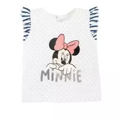 T-SHIRT DZIEWCZĘCY BIAŁY W KROPKI MYSZKA MINNIE 68 CM COOL CLUB - Cool Club