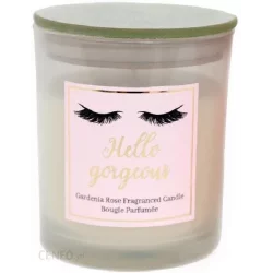 ŚWIECA OZDOBNA Z BŁYSZCZĄCĄ POKRYWKĄ HELLO GORGEOUS BIAŁA 12 CM II GATUNEK