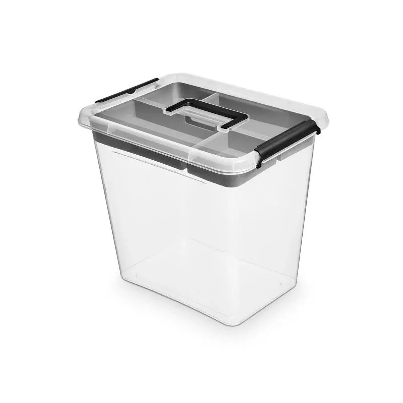 POJEMNIK ANTYBAKTERYJNY DO PRZECHOWYWANIA Z RĄCZKĄ 19 L + ORGANIZER 25 X 34 CM ORPLAST NANOBOX II GATUNEK - Orplast