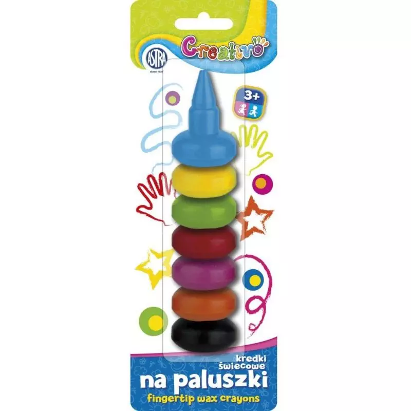 KREDKI ŚWIECOWE 7 KOLORÓW NA PALUSZKI CREATIVO 