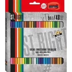 KREDKI DWUSTRONNE TRÓJKĄTNE 24 SZTUKI 48 KOLORÓW ST. MAJEWSKI