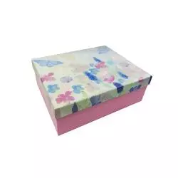 PUDEŁKO DEKORACYJNE DUŻE MOTYLE I KWIATY II GATUNEK