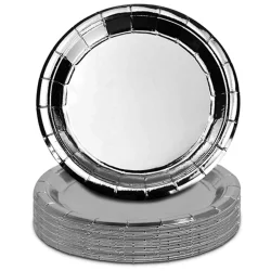 TALERZYKI PAPIEROWE 18CM SREBRNE 10 SZT.