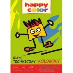 BLOK TECHNICZNY Z KOLOROWYMI KARTKAMI 10 ARKUSZY A4 HAPPY COLOR