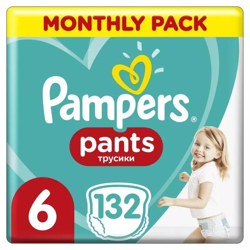 PIELUCHOMAJTKI PAMPERS PANTS ROZMIAR 6 132 SZT. 15KG+ - Procter & Gamble