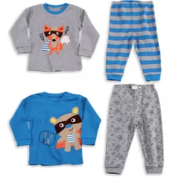PIŻAMA CHŁOPIĘCA SZARO-NIEBIESKA 2-PACK ROZMIAR 80 COOL CLUB