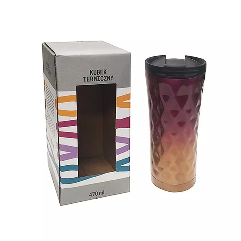 KUBEK TERMICZNY 470ML RÓŻOWY - Panon