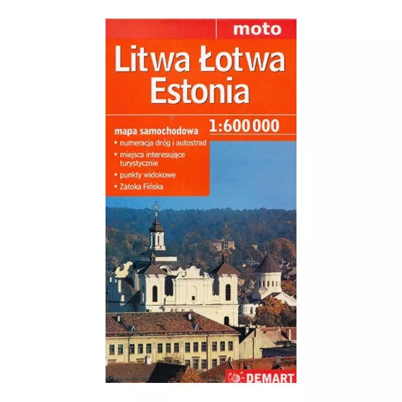 LITWA ŁOTWA ESTONIA MAPA SAMOCHODOWA 1 : 600 000 - Demart
